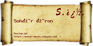 Sohár Áron névjegykártya