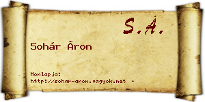 Sohár Áron névjegykártya